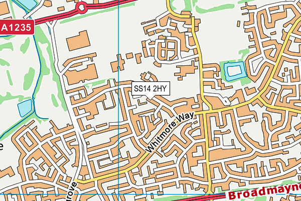 SS14 2HY map - OS VectorMap District (Ordnance Survey)