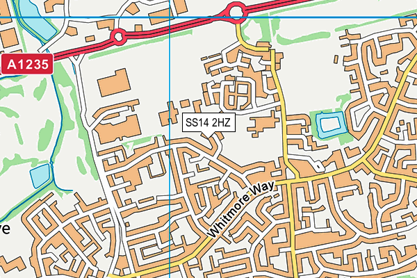 SS14 2HZ map - OS VectorMap District (Ordnance Survey)
