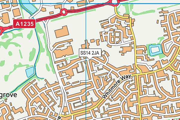 SS14 2JA map - OS VectorMap District (Ordnance Survey)