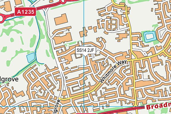 SS14 2JF map - OS VectorMap District (Ordnance Survey)