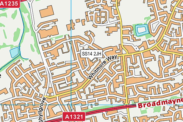 SS14 2JH map - OS VectorMap District (Ordnance Survey)