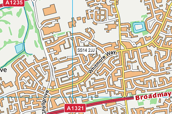 SS14 2JJ map - OS VectorMap District (Ordnance Survey)