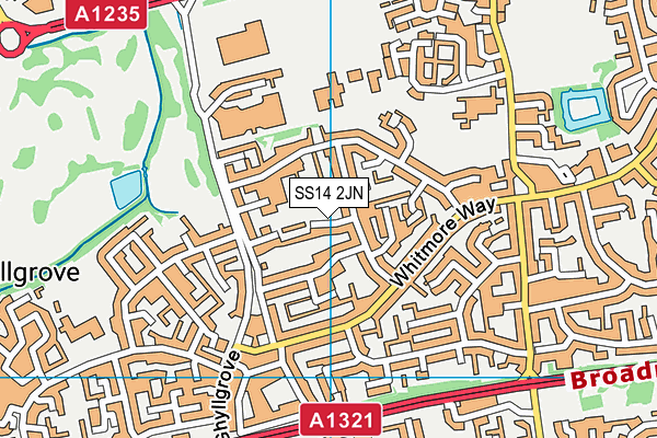 SS14 2JN map - OS VectorMap District (Ordnance Survey)