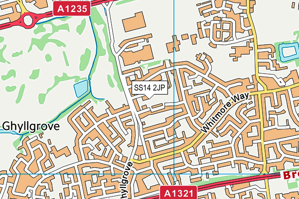 SS14 2JP map - OS VectorMap District (Ordnance Survey)