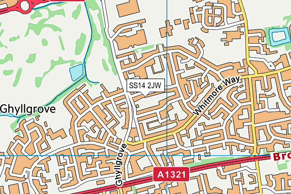 SS14 2JW map - OS VectorMap District (Ordnance Survey)