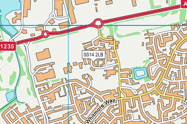 SS14 2LB map - OS VectorMap District (Ordnance Survey)