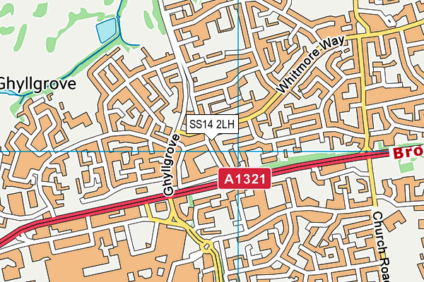 SS14 2LH map - OS VectorMap District (Ordnance Survey)