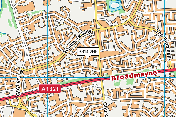 SS14 2NF map - OS VectorMap District (Ordnance Survey)