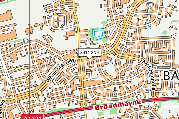 SS14 2NH map - OS VectorMap District (Ordnance Survey)