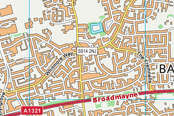 SS14 2NJ map - OS VectorMap District (Ordnance Survey)