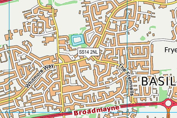 SS14 2NL map - OS VectorMap District (Ordnance Survey)