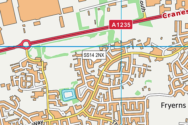 SS14 2NX map - OS VectorMap District (Ordnance Survey)