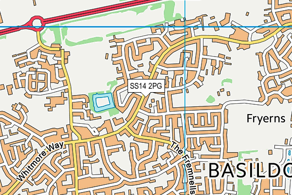 SS14 2PG map - OS VectorMap District (Ordnance Survey)