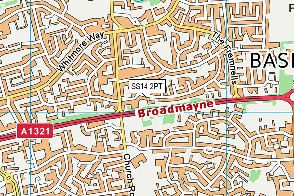 SS14 2PT map - OS VectorMap District (Ordnance Survey)