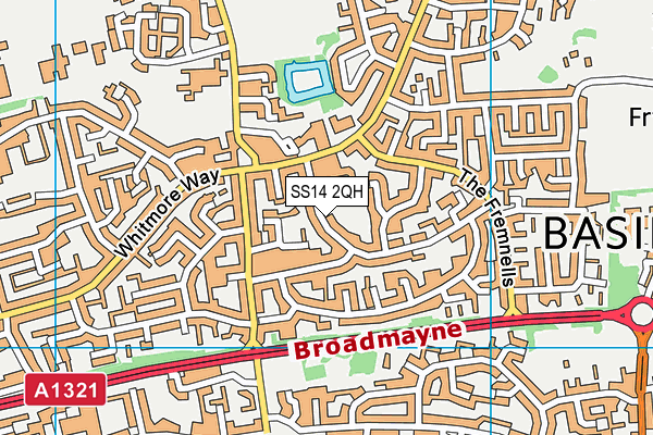 SS14 2QH map - OS VectorMap District (Ordnance Survey)