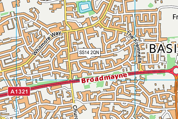 SS14 2QN map - OS VectorMap District (Ordnance Survey)