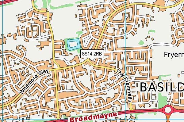 SS14 2RB map - OS VectorMap District (Ordnance Survey)