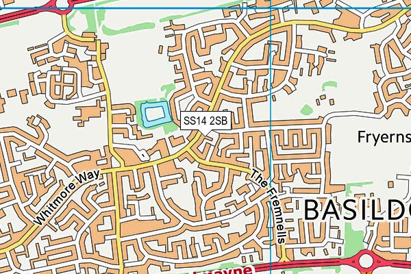 SS14 2SB map - OS VectorMap District (Ordnance Survey)