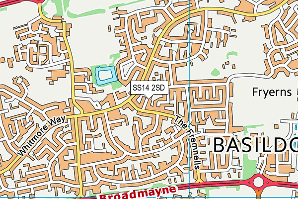 SS14 2SD map - OS VectorMap District (Ordnance Survey)