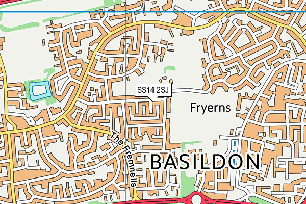 SS14 2SJ map - OS VectorMap District (Ordnance Survey)