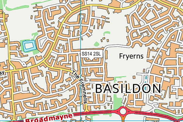 SS14 2SL map - OS VectorMap District (Ordnance Survey)