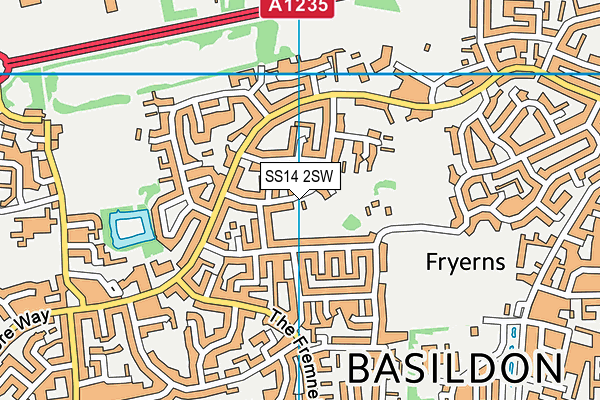 SS14 2SW map - OS VectorMap District (Ordnance Survey)