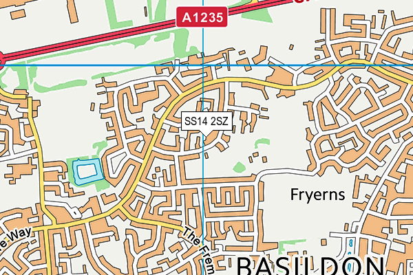 SS14 2SZ map - OS VectorMap District (Ordnance Survey)