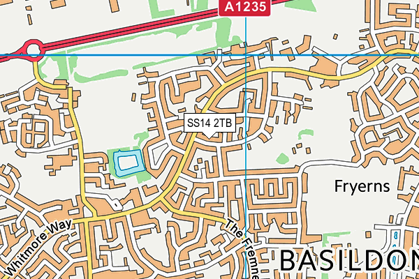 SS14 2TB map - OS VectorMap District (Ordnance Survey)