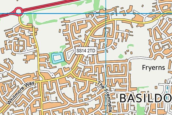 SS14 2TD map - OS VectorMap District (Ordnance Survey)