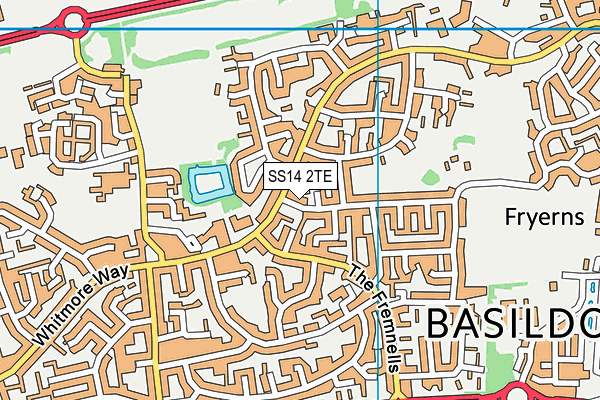 SS14 2TE map - OS VectorMap District (Ordnance Survey)