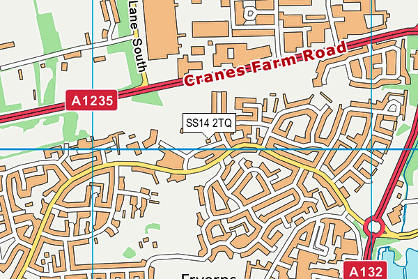 SS14 2TQ map - OS VectorMap District (Ordnance Survey)