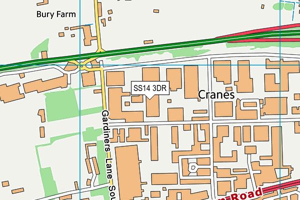 SS14 3DR map - OS VectorMap District (Ordnance Survey)