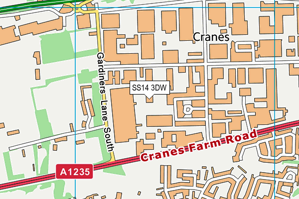 SS14 3DW map - OS VectorMap District (Ordnance Survey)