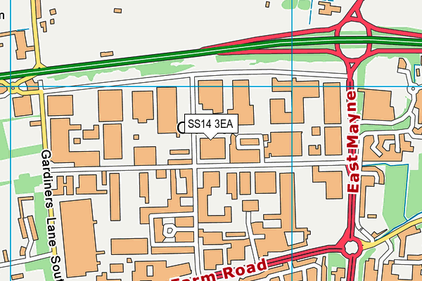 SS14 3EA map - OS VectorMap District (Ordnance Survey)