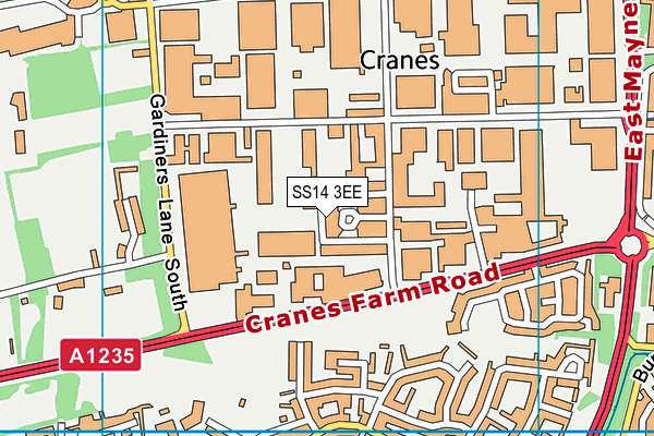 SS14 3EE map - OS VectorMap District (Ordnance Survey)