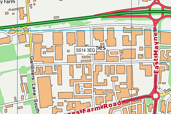 SS14 3EQ map - OS VectorMap District (Ordnance Survey)