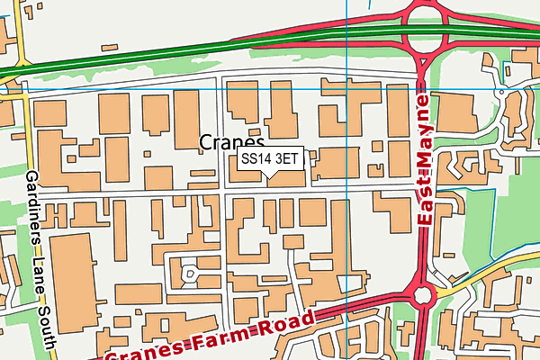 SS14 3ET map - OS VectorMap District (Ordnance Survey)