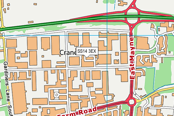 SS14 3EX map - OS VectorMap District (Ordnance Survey)