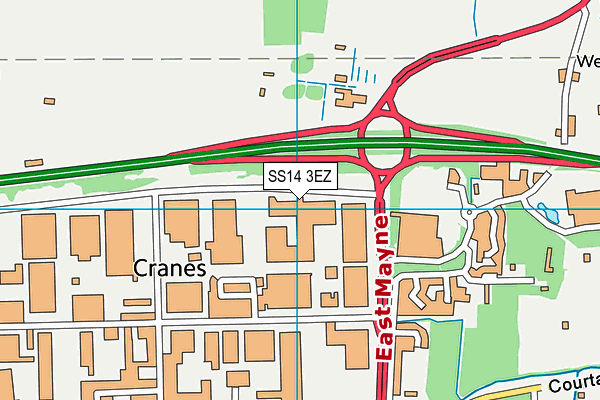 SS14 3EZ map - OS VectorMap District (Ordnance Survey)