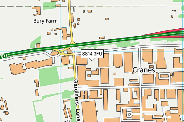 SS14 3FU map - OS VectorMap District (Ordnance Survey)