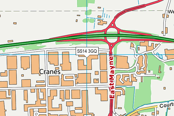 SS14 3GQ map - OS VectorMap District (Ordnance Survey)