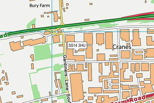 SS14 3HU map - OS VectorMap District (Ordnance Survey)