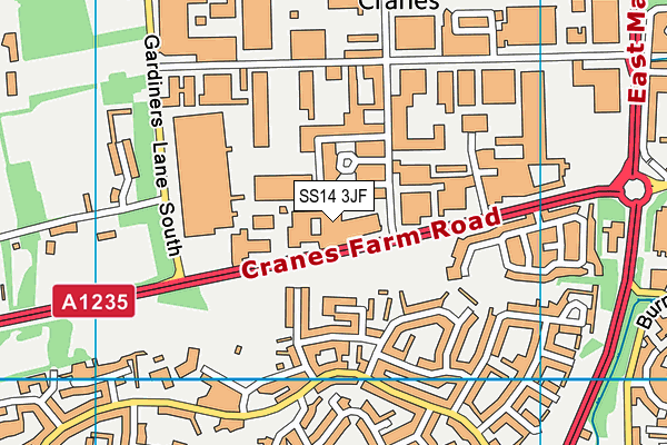 SS14 3JF map - OS VectorMap District (Ordnance Survey)