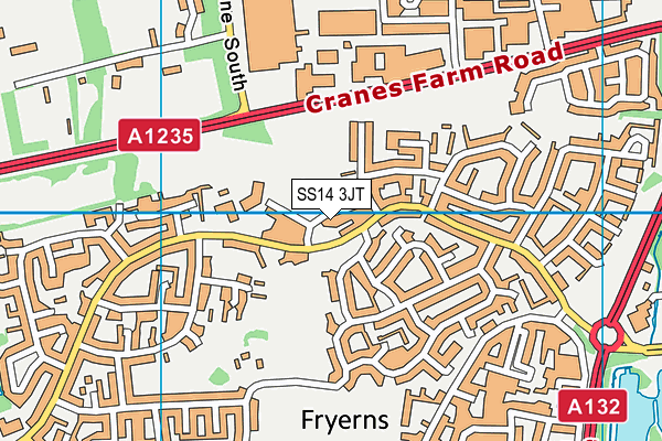 SS14 3JT map - OS VectorMap District (Ordnance Survey)