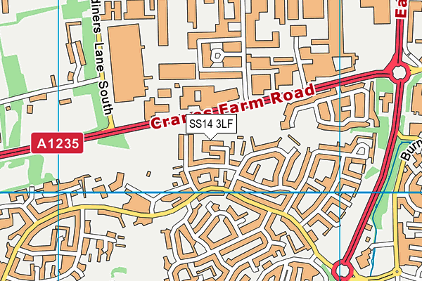 SS14 3LF map - OS VectorMap District (Ordnance Survey)