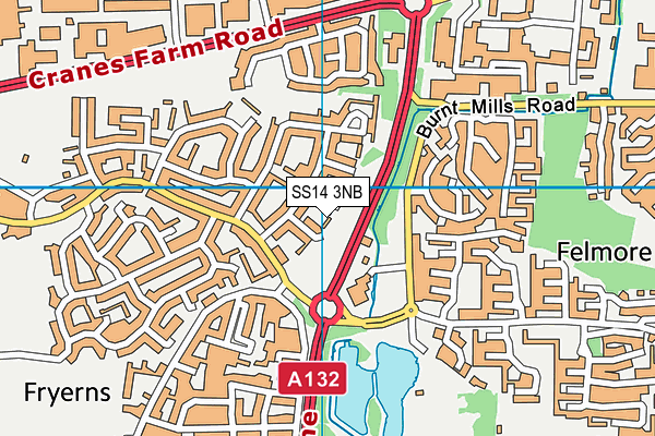 SS14 3NB map - OS VectorMap District (Ordnance Survey)