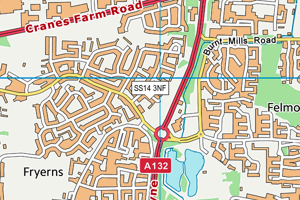 SS14 3NF map - OS VectorMap District (Ordnance Survey)