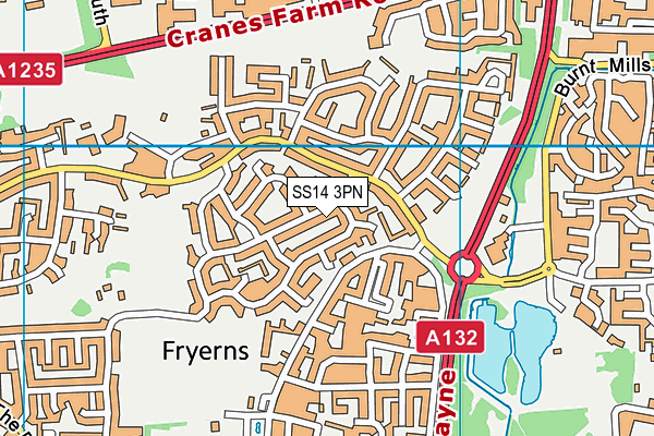 SS14 3PN map - OS VectorMap District (Ordnance Survey)