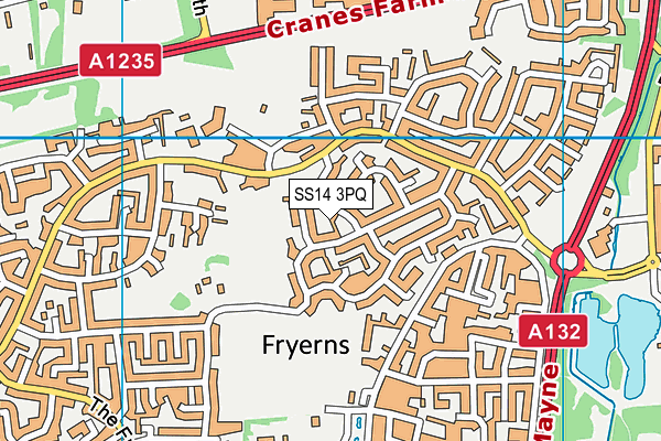 SS14 3PQ map - OS VectorMap District (Ordnance Survey)