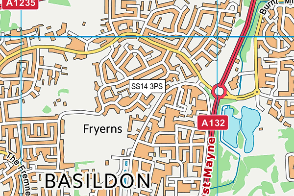 SS14 3PS map - OS VectorMap District (Ordnance Survey)